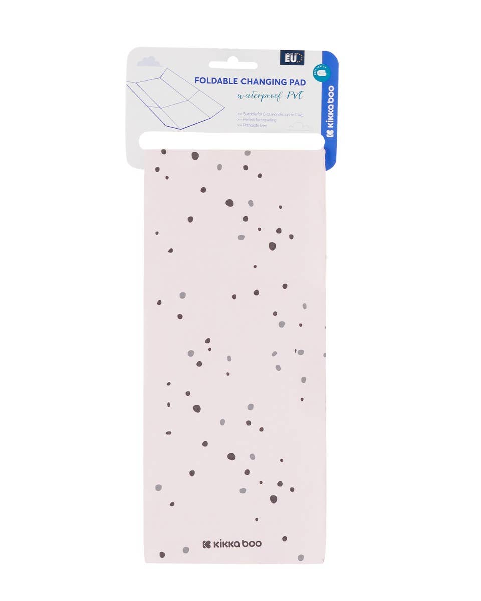 Vikbar skötbädd med vadderad och rymlig liggyta, rosa