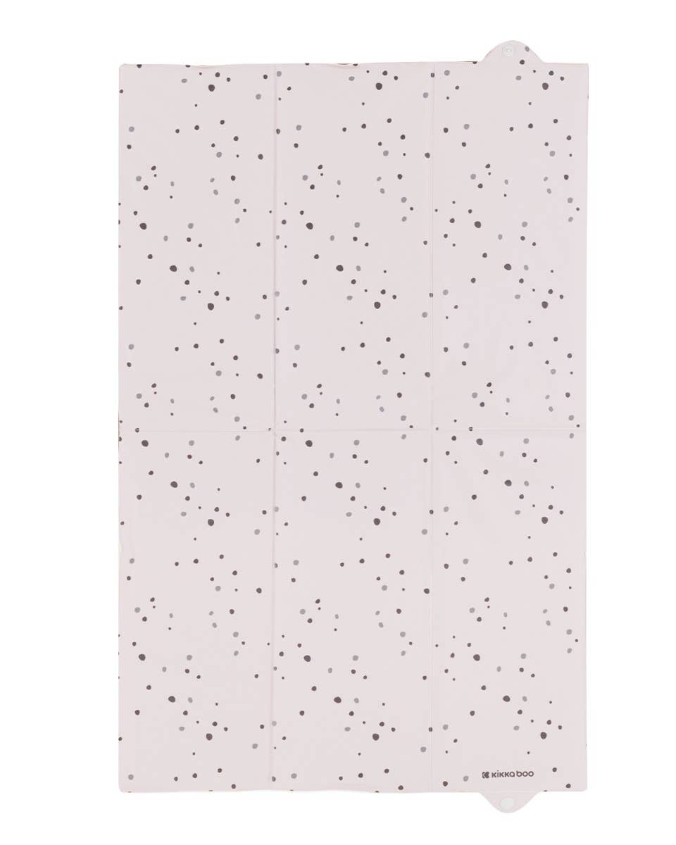 Vikbar skötbädd med vadderad och rymlig liggyta, rosa