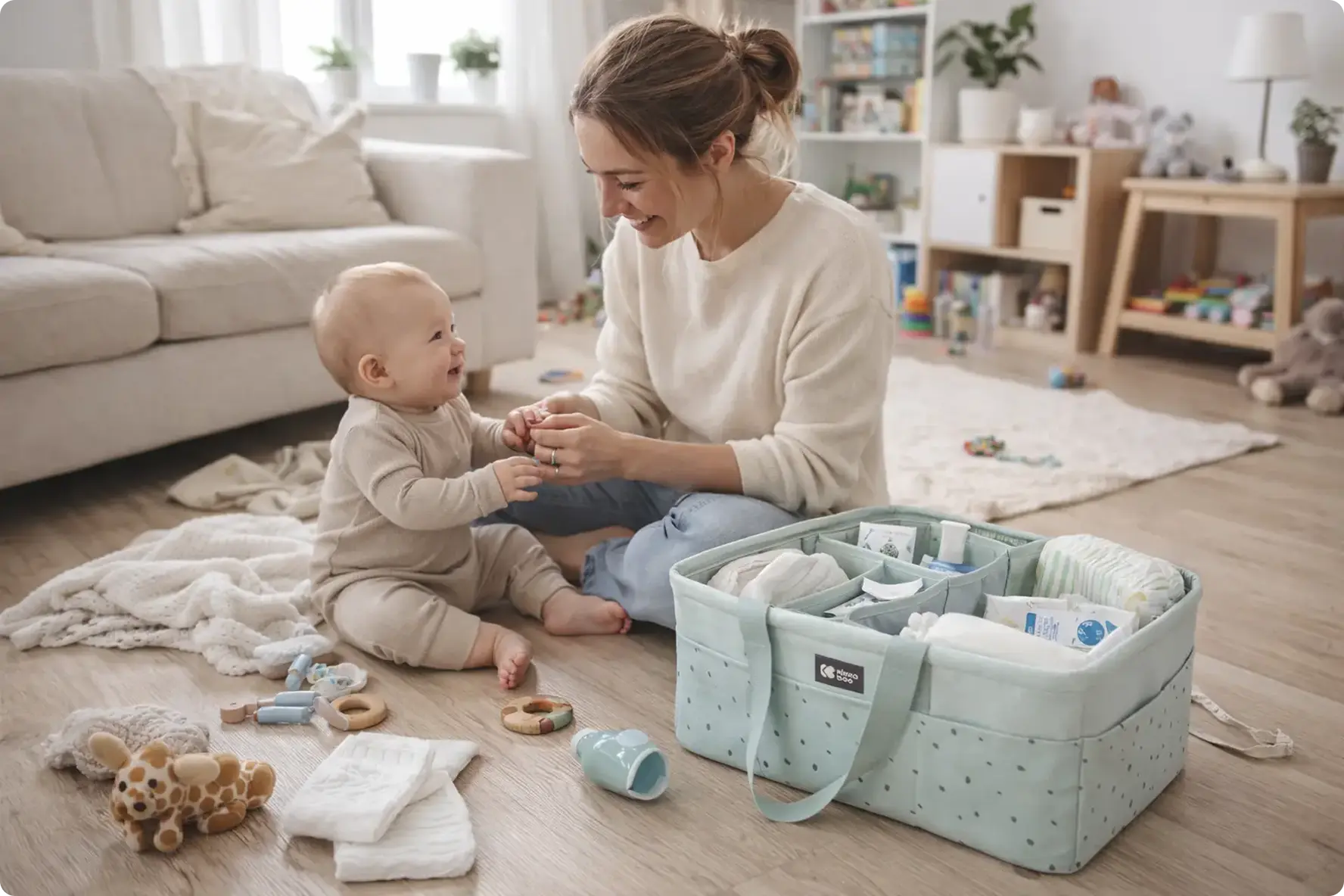 Organizer till skötbordet, mint