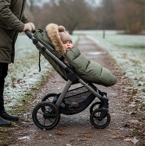 Åkpåse Vind- & vattentät 0–12 Mån STELLA - Grön