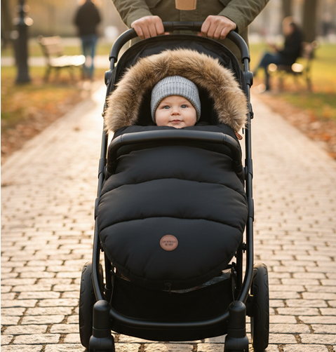 Åkpåse Vind- & vattentät 0–12 Mån STELLA - Svart