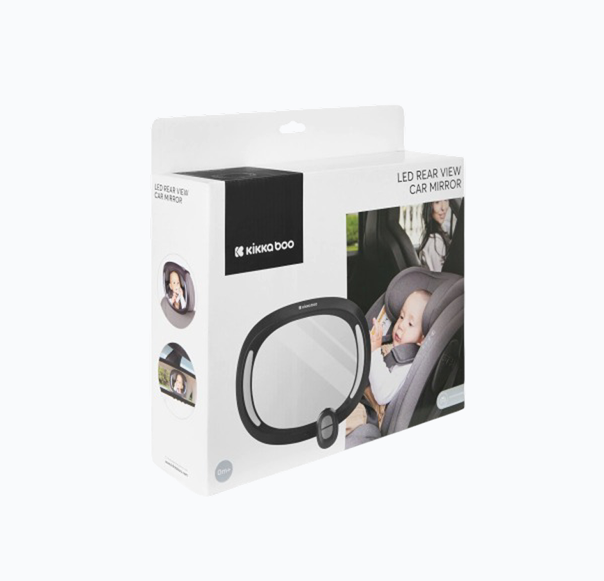 Bilspegel med LED-ljus och fjärrkontroll Kikkaboo - Svart