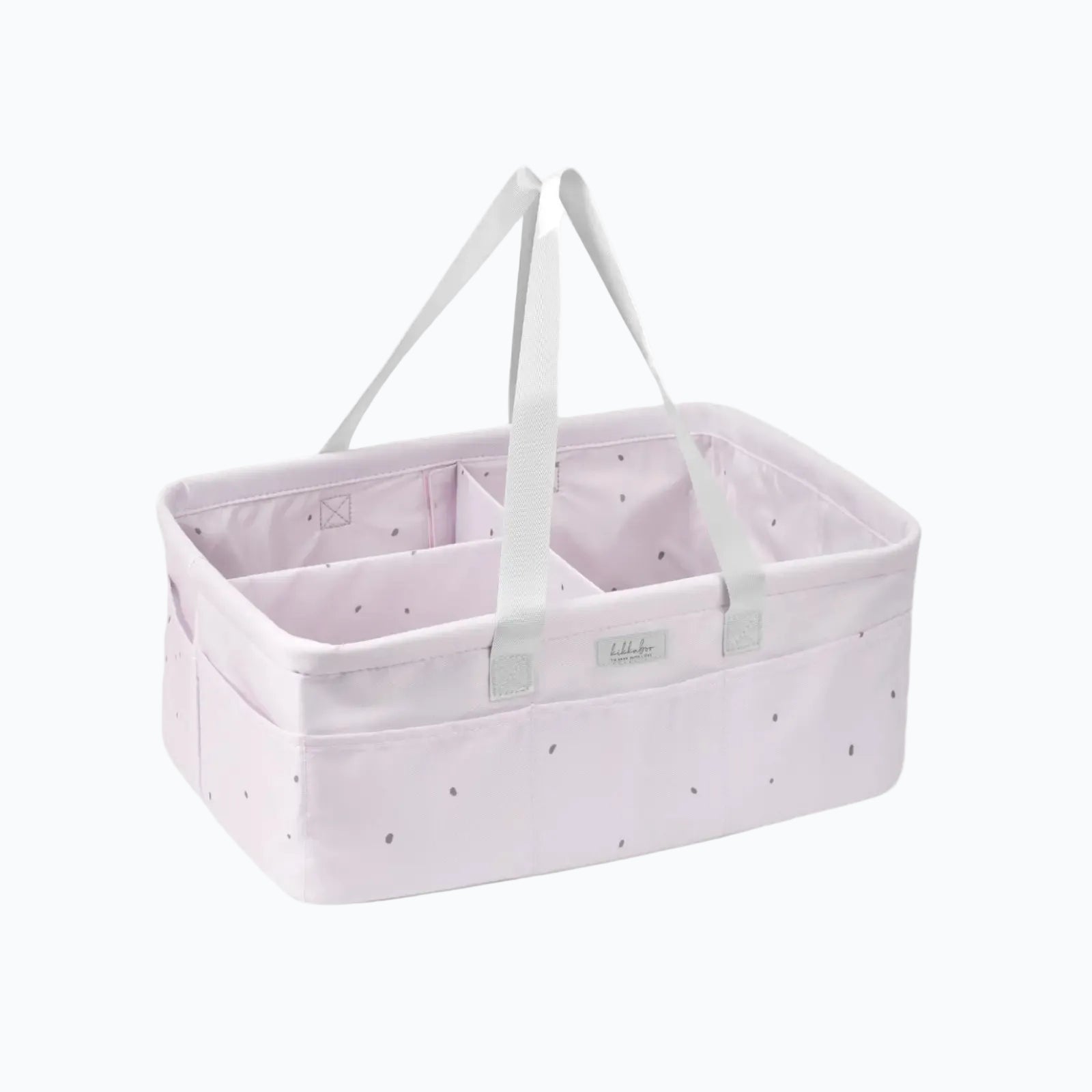 Kikkaboo bärbar skötbordsorganizer i rosa med långa handtag