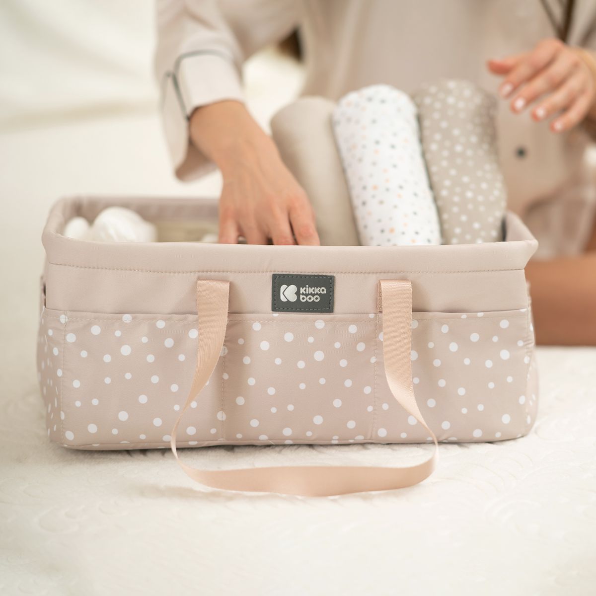 Organizer till skötbordet, beige