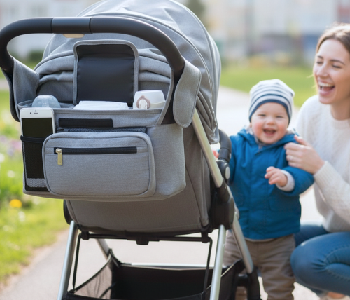 Förvaringsväska till barnvagn LEXI - Grå